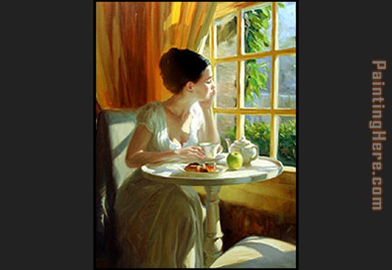 sunny breakfast painting - Vladimir Volegov sunny breakfast art painting